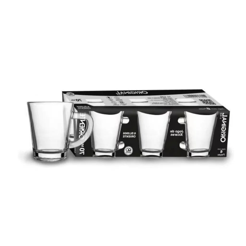 Conjunto de 6 Xícaras de Vidro para Café e Chá - Feito Em Casa - Feito em Casa