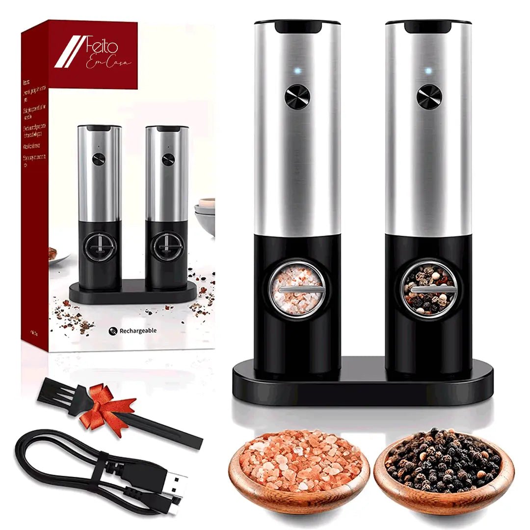 Moedor de Sal e Pimenta Elétrico Original - Feito Em Casa™ - Feito em Casa
