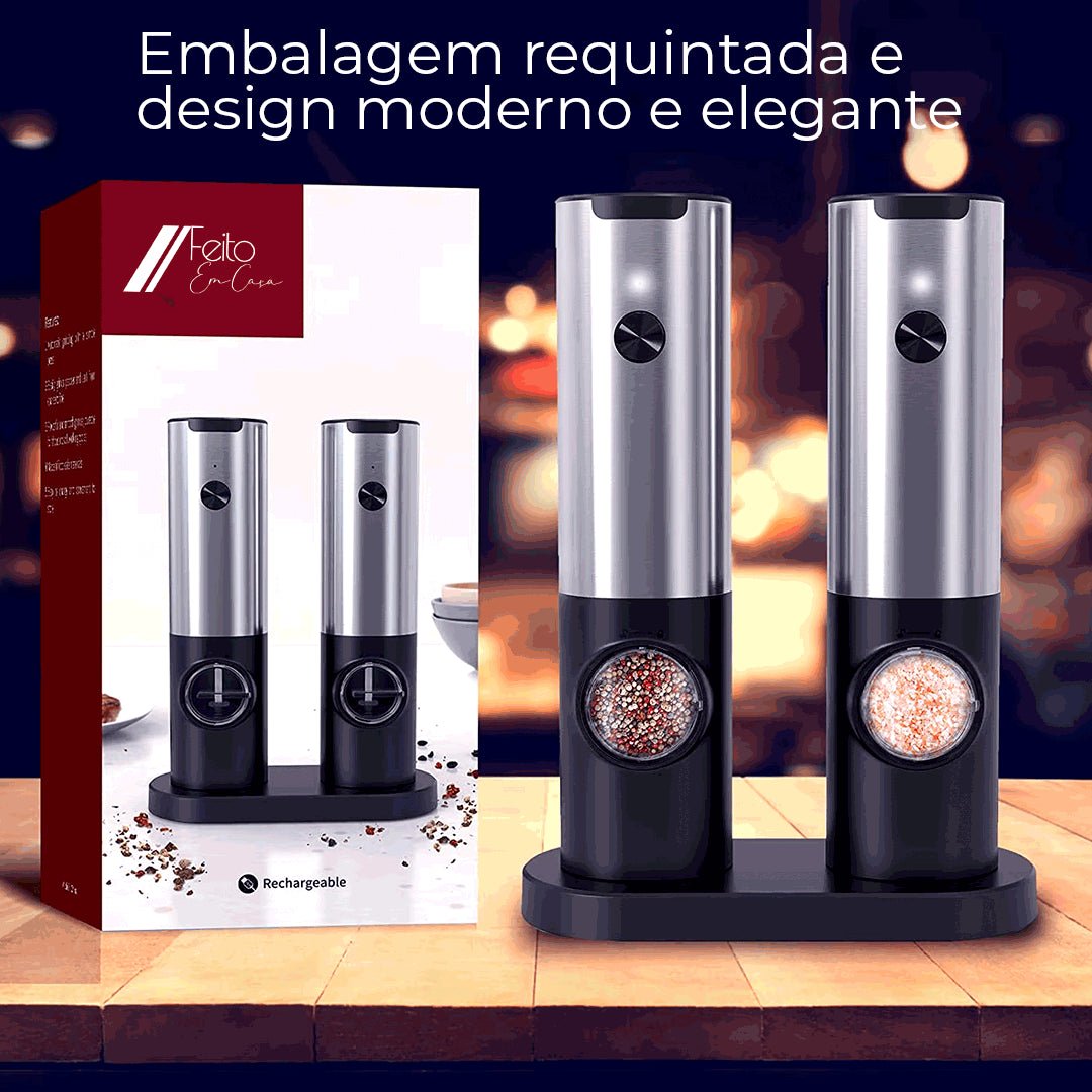 Moedor de Sal e Pimenta Elétrico Original - Feito Em Casa™ - Feito em Casa