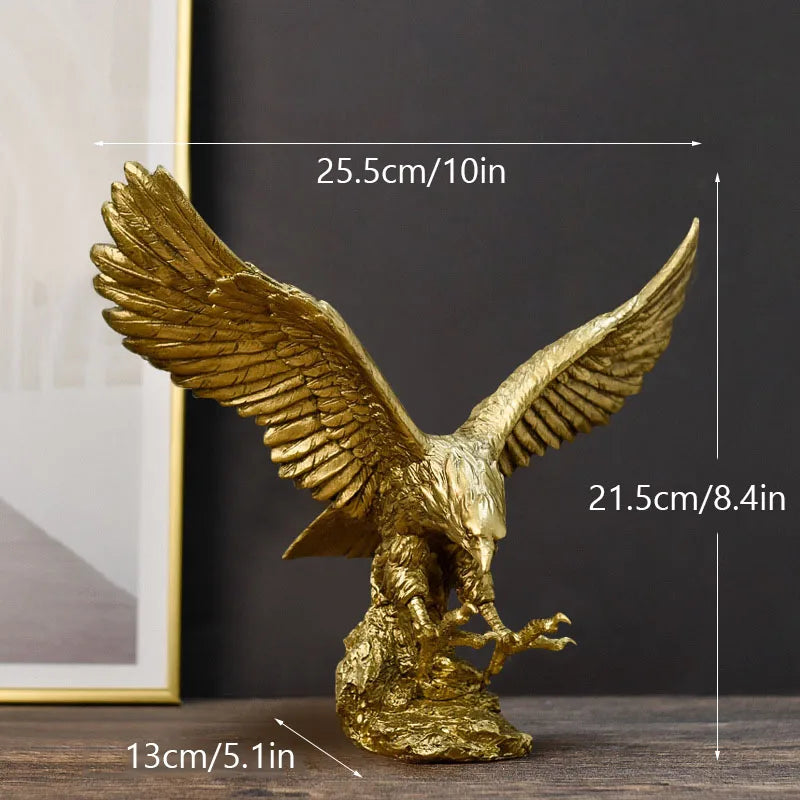 Escultura Águia Dourada "Saakar" - Feito Em Casa™