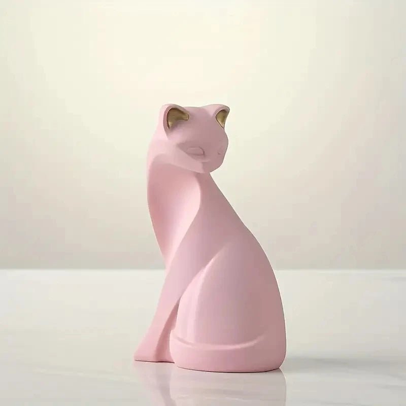 Escultura de Casal de Gatos em Resina - Feito Em Casa - Feito em Casa