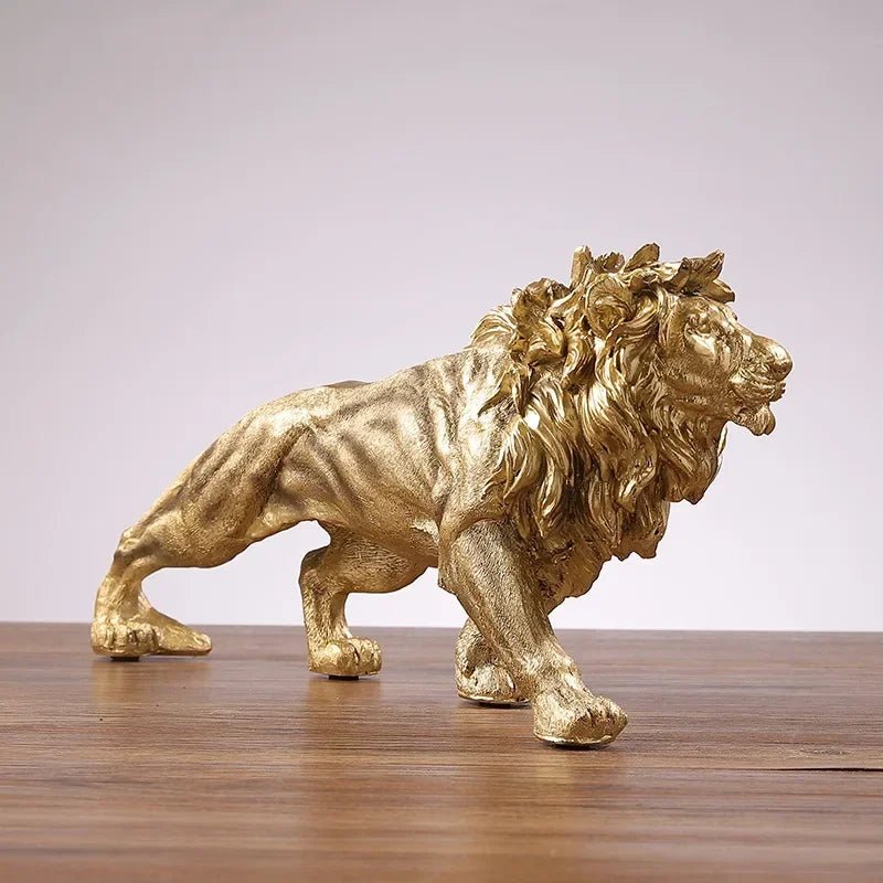 Estátua de Resina Leão Dourado - Feito Em Casa™ - Feito em Casa