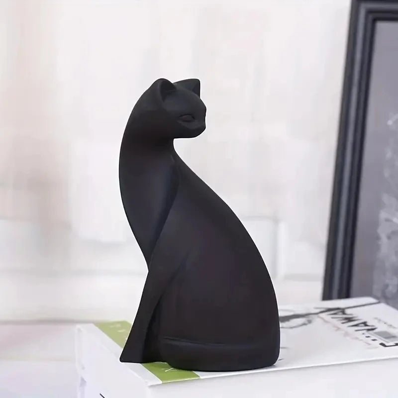 Escultura de Casal de Gatos em Resina - Feito Em Casa - Feito em Casa