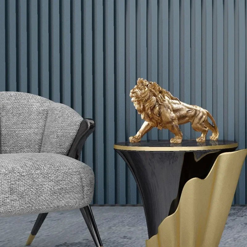 Estátua de Resina Leão Dourado - Feito Em Casa™ - Feito em Casa