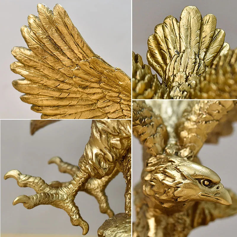 Escultura Águia Dourada "Saakar" - Feito Em Casa™