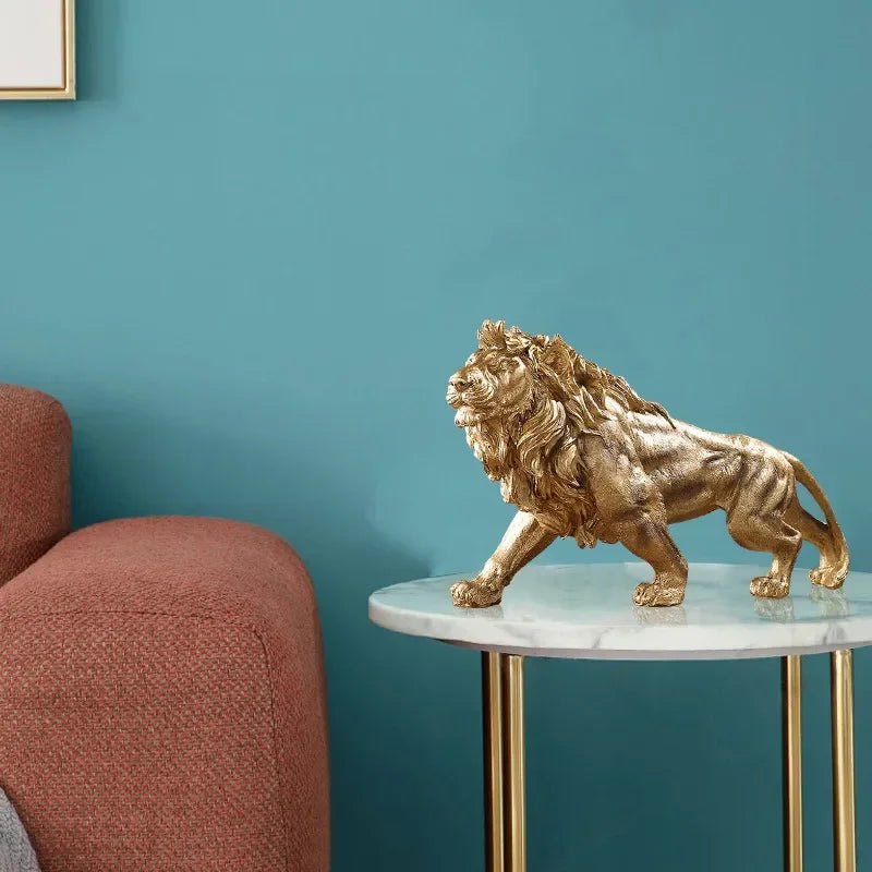 Estátua de Resina Leão Dourado - Feito Em Casa™ - Feito em Casa
